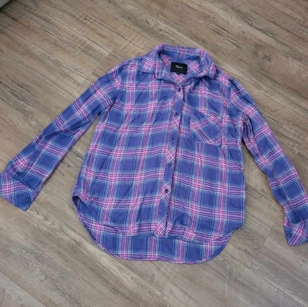 Rails Hunter Plaid Collared Button Down Wisteria … - image 2